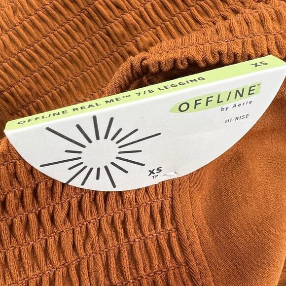 NEW Aerie XS Offline Orange Brown High Rise Leggings - Picture 4 of 10